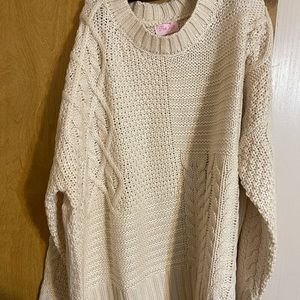 Pink Lily off white cable knit sweater